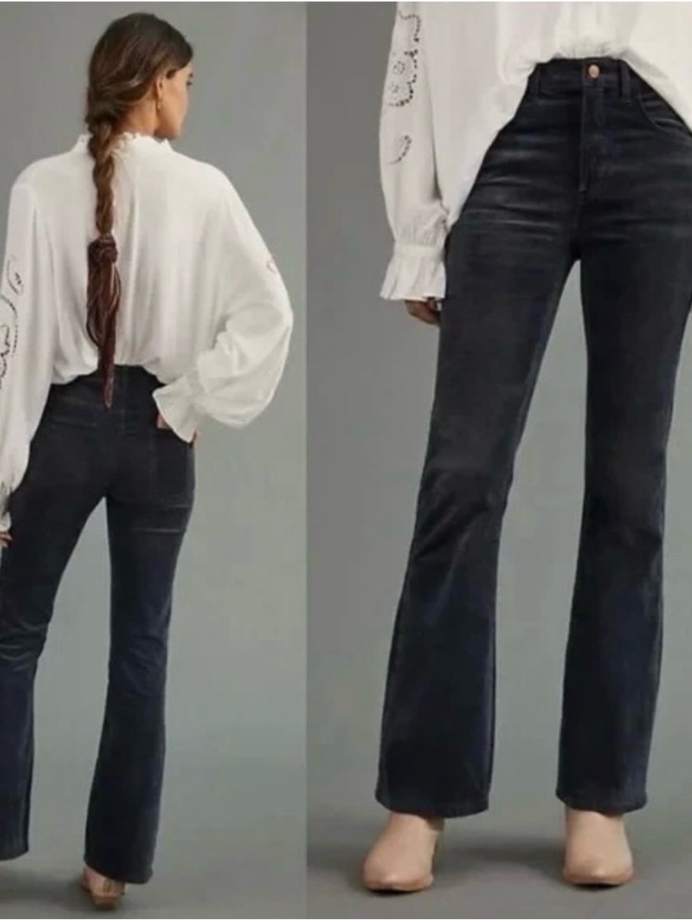 Anthropologie Pilcro The Icon Flare Leg Washed Black Jeans Sz 26